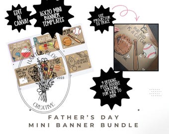 Modèles de bannière pour la fête des pères, mini bannière fête des pères, maquettes de mini bannière, modèles canva, modèle de plaque fête des pères et conception canva