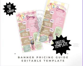 Guida ai prezzi per banner, modello di prezzo, modello di prezzo per banner dipinti, modelli di prezzo per banner, download digitale, prezzi per artisti di banner