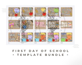 Modèle de rentrée scolaire, modèle de bannière, enseigne école premier jour, maquette premier jour d'école, enseigne d'école design modèle canva, mini bannière