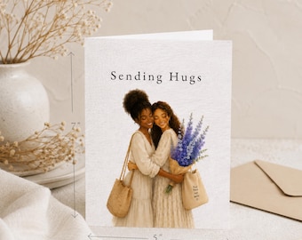 Hugs Karte senden | Druckbare Ermutigungs Karte | Bedeutungsvolle Freundschaftskarte | 5 x 7 Digitaler Download