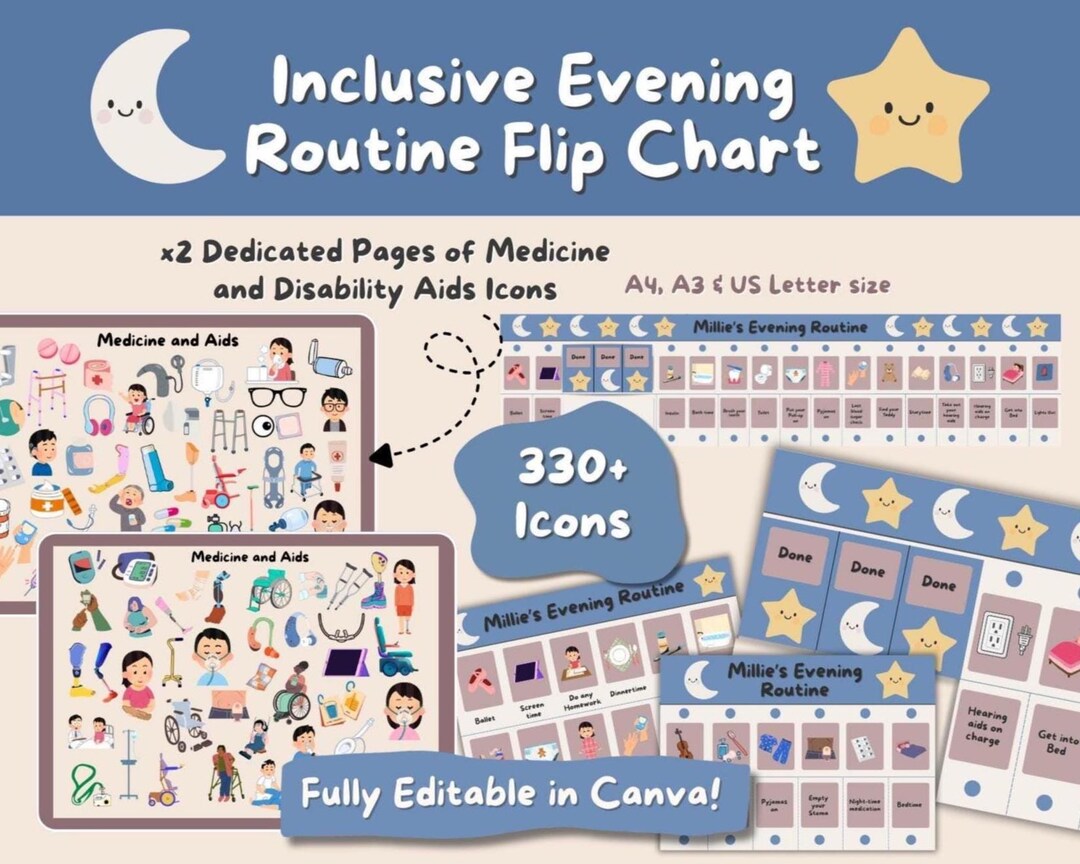 Inclusive Evening Routine Flip Chart / Disability Aids and Medicine ...