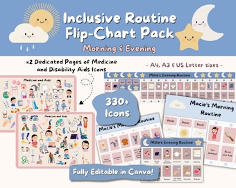 Inclusive Routine Flip Chart Pack / Morning & Evening / Disability Icons / Visual SEN support