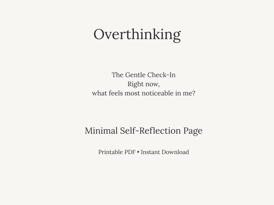 Overthinking Journal Printable PDF – Reflection Page for Racing ...