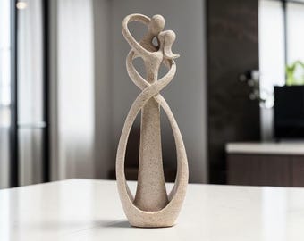 Abstract Couple Sculpture | Modern Home Decor | Romantic Figurine