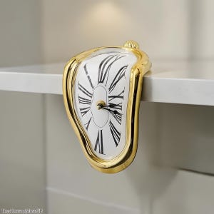 Melting Shelf Clock Surreal Drip Desk Clock Edge Hanging Clock Unique Modern Home Decor Artistic Gift