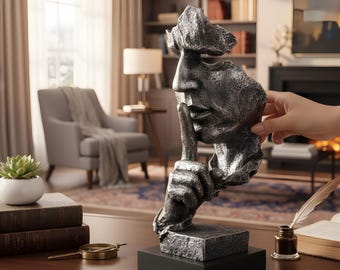 Abstract Thinker Face Sculpture | Modern Shh Art Decor