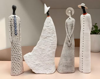 Abstract Minimalist Figurine | Modern Ceramic Statue | Artistic Home Decor