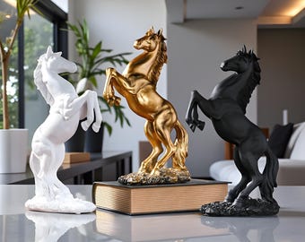 Rearing Horse Sculpture | Modern Home Decor, Elegant Animal Figurine