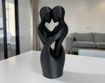 Abstract Couple Sculpture: Modern Love Statue, Romantic Resin Art Accent
