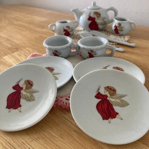 1990 Vintage Ceramic Angel Tea set for doll house or children’s play