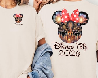 Koszulki z nadrukiem Disney Trip 2026: Koszulka z wakacjami w Disneylandzie, Koszulki z Magic Kingdom, Koszulka z zamkiem Disneya