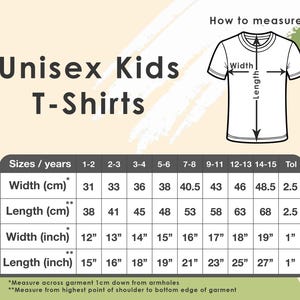 Photo is showing size chart of adult unisex t-shirts.