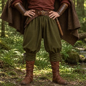 Herr Viking Harembyxor, Medeltida Krigare Korta Byxor, Renässans Faire Byxor, Fantasy Historiska Byxor, LARP Cosplay Byxor För Herr