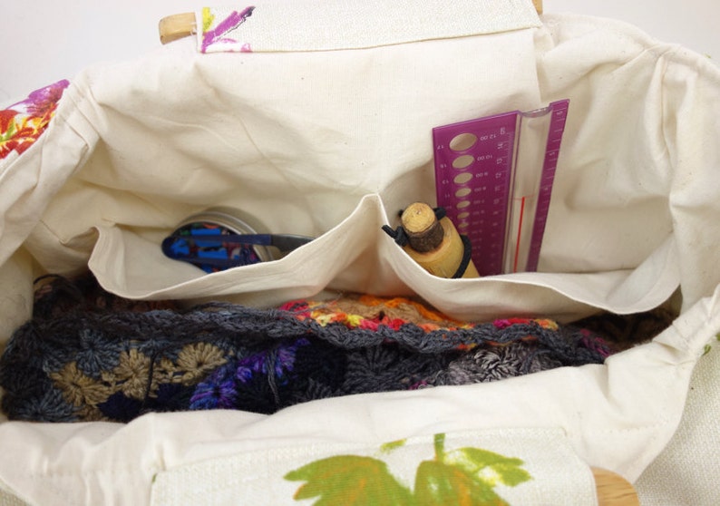 Large project bag. Sheep fabric knitting bag. Etsy