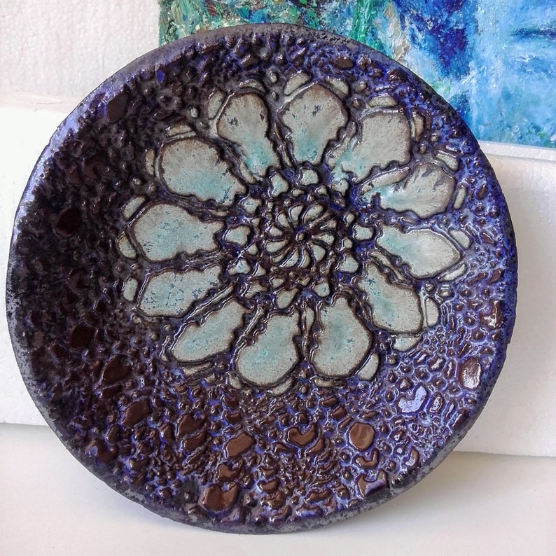 Decorative lace ceramic plate. Free Shipping. Etsy