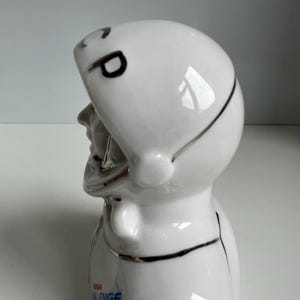 Left side profile of vintage Soviet cosmonaut porcelain bust, Verbilki factory, 1990s