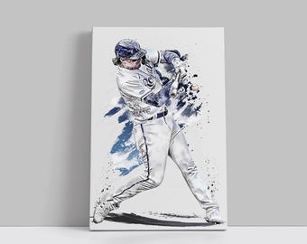 Póster de Bobby Witt Jr. Kansas City Royals Lienzo Arte de pared de béisbol Jugador de la MLB Impresión en lienzo enmarcada Decoración deportiva para el hogar A71 Regalo de cumpleaños