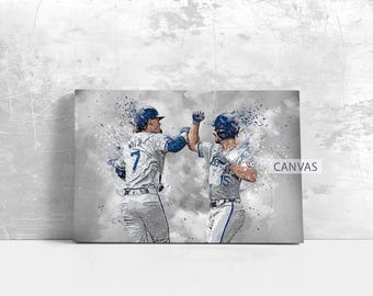 Póster de Bobby Witt Jr. Kansas City Royals Lienzo Arte de pared de béisbol Jugador de la MLB Impresión en lienzo enmarcada Decoración deportiva para el hogar A69 Regalo de cumpleaños