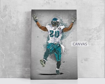 Póster de Brian Dawkins de los Philadelphia Eagles, lienzo, arte de pared de fútbol americano, jugador de la NFL, impresión en lienzo enmarcada, decoración deportiva para el hogar, A74, regalo de cumpleaños