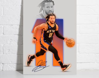 Póster de Jalen Brunson de los New York Knicks, lienzo de baloncesto, arte de pared, jugador de la NBA, impresión en lienzo enmarcada, decoración deportiva para el hogar, regalo de cumpleaños A21