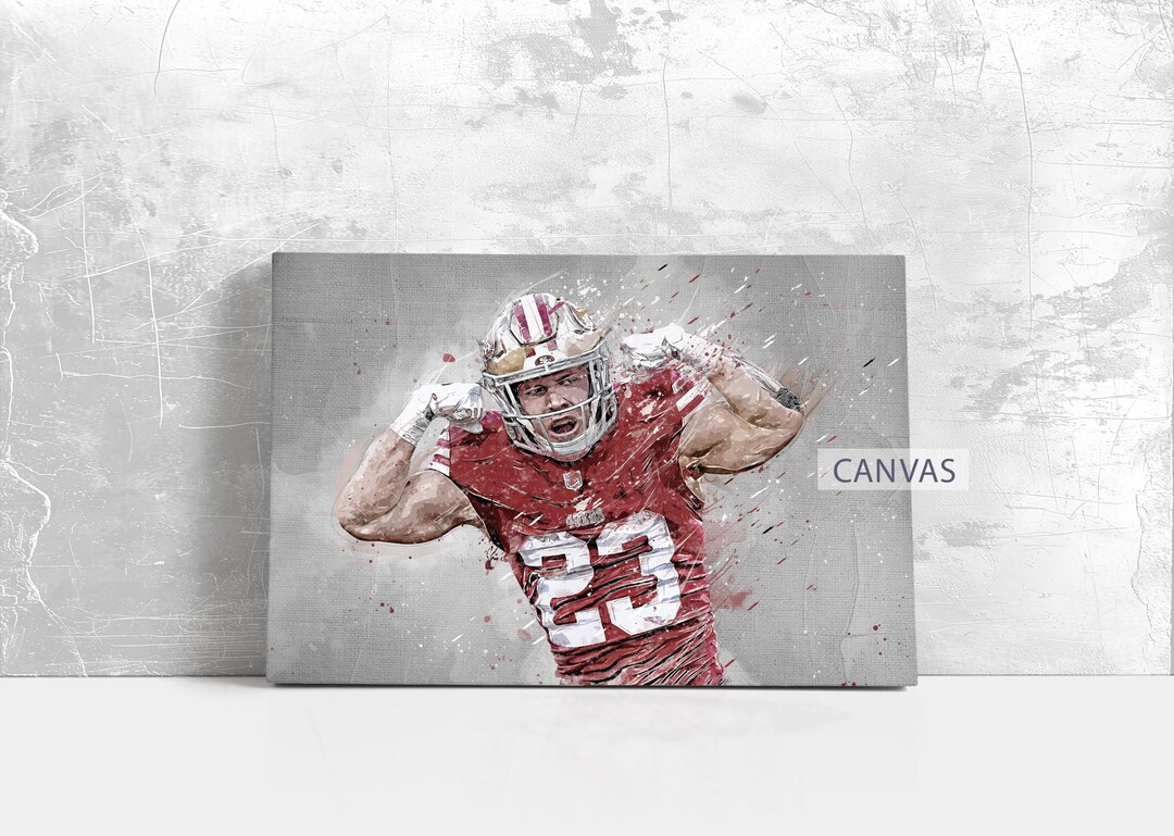 Christian Mccaffrey Poster San Francisco 49ers Canvas Football Wall Art ...