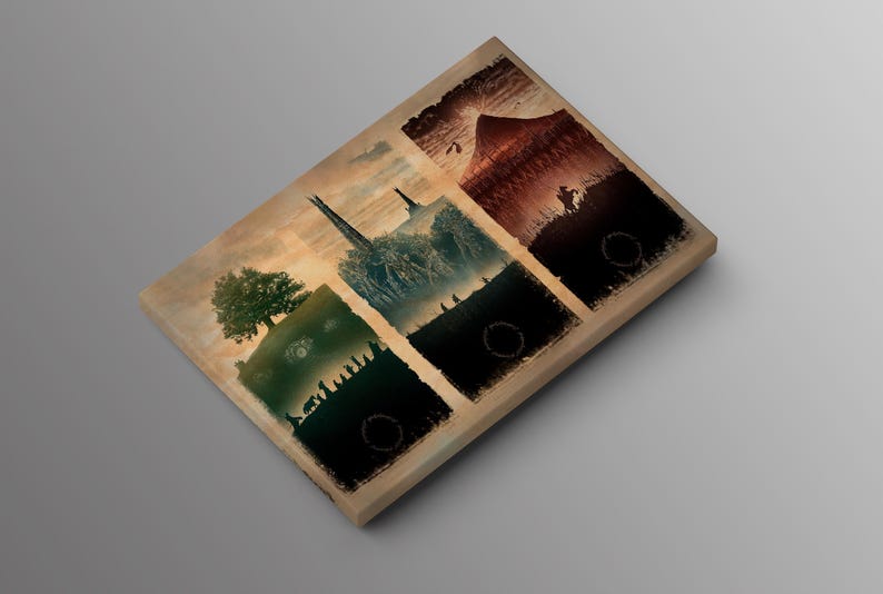 Lord of the Ring Trilogy Poster the Fellowship Canvas LOTR Wall Art ...