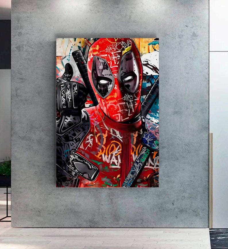 Deadpool Poster Marvel Comic Canvas Marvel Movie Wall Art Avenger ...