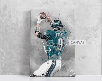 Nick Foles Poster Philadelphia Eagles Canvas Football Wall Art NFL Player Framed Canvas Print Sports Home Decor A265 Birthday Gift