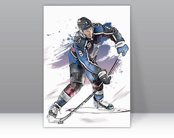 Póster de Cale Makar, Colorado Avalanche, lienzo, arte de pared de hockey, jugador de la NHL, impresión en lienzo enmarcada, decoración deportiva para el hogar, A82, regalo de cumpleaños