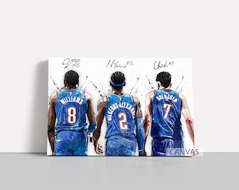 Póster de Oklahoma City Thunder, Shai Gilgeous-Alexander, lienzo, arte de pared de baloncesto, impresión en lienzo enmarcada de la NBA, decoración del hogar, A118, regalo de cumpleaños