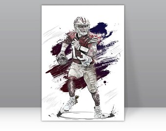 Póster de Brock Purdy de los San Francisco 49ers, lienzo, arte de pared de fútbol americano, jugador de la NFL, impresión en lienzo enmarcada, decoración deportiva para el hogar, A77, regalo de cumpleaños