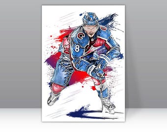 Póster de Cale Makar, Colorado Avalanche, lienzo, arte de pared de hockey, jugador de la NHL, impresión en lienzo enmarcada, decoración deportiva para el hogar, A83, regalo de cumpleaños