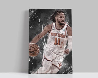 Póster de Jalen Brunson de los New York Knicks, lienzo de baloncesto, arte de pared, jugador de la NBA, impresión en lienzo enmarcada, decoración deportiva para el hogar, regalo de cumpleaños A20