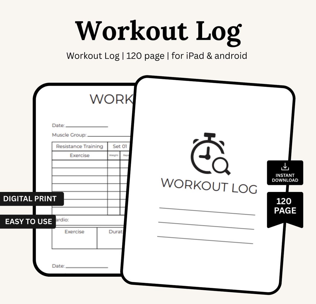Workout Log Book Printable | Gym Workout Log PDF | Strength Training ...