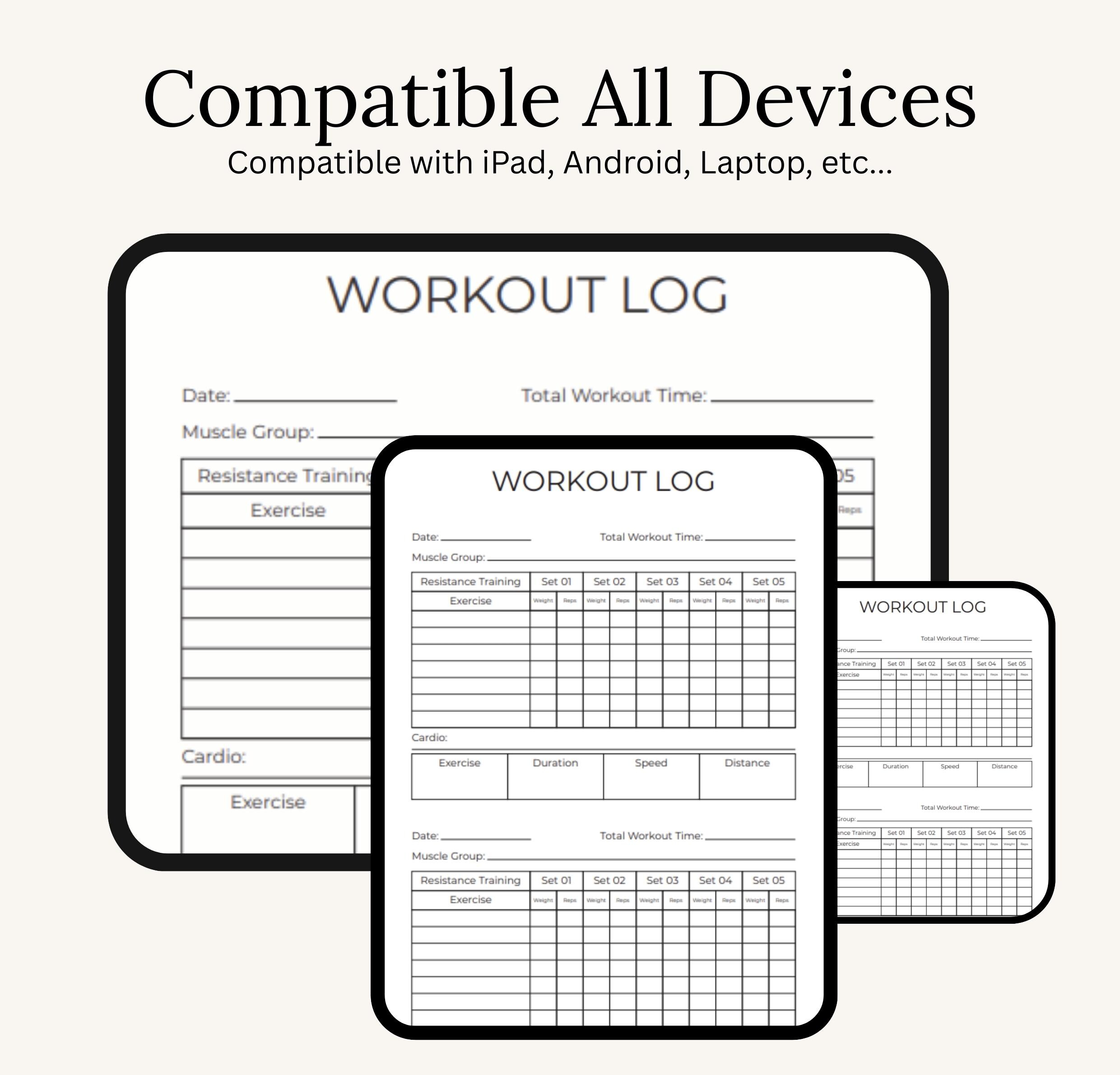 Workout Log Book Printable | Gym Workout Log PDF | Strength Training ...
