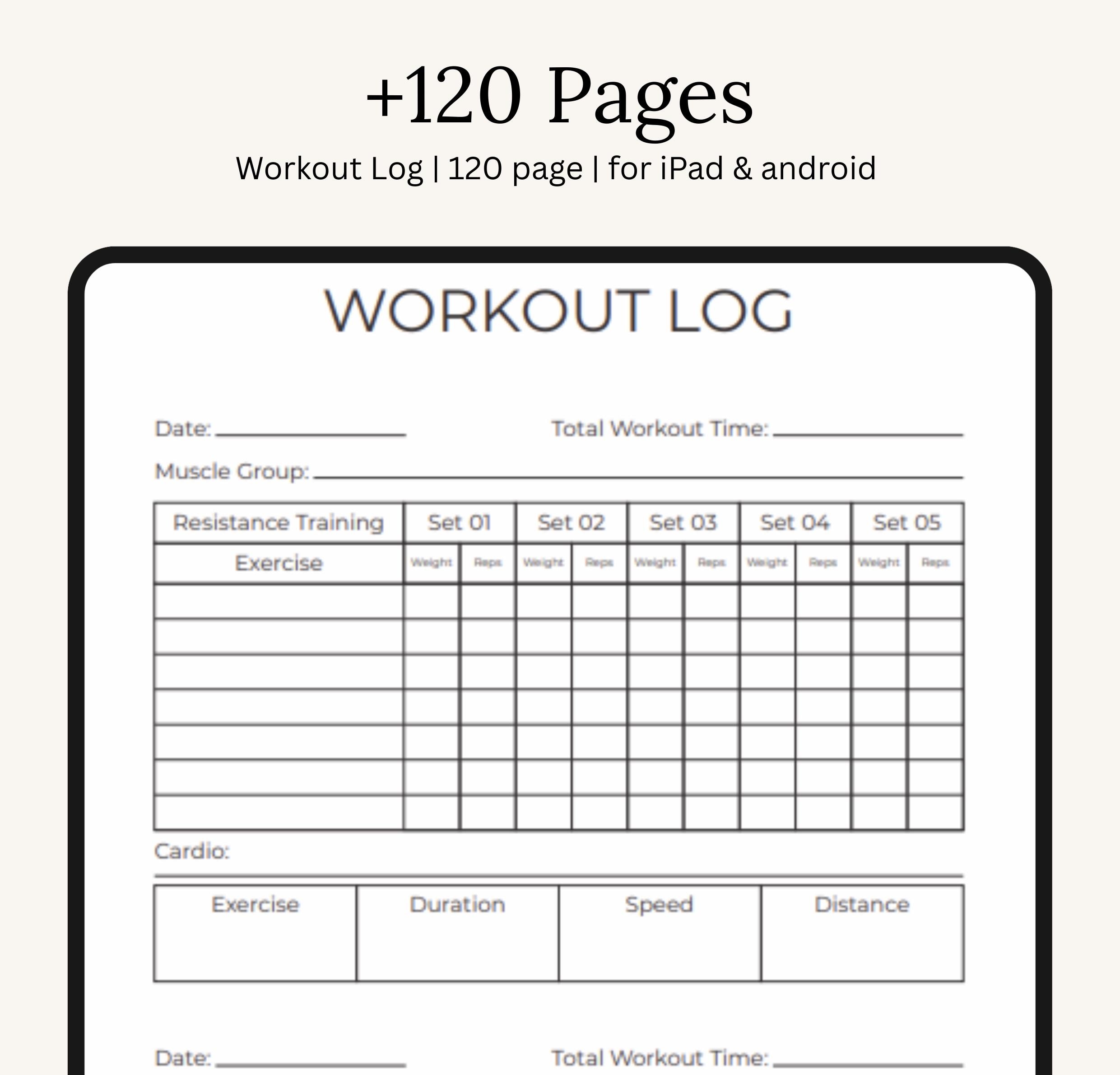 Workout Log Book Printable | Gym Workout Log PDF | Strength Training ...