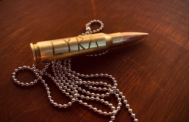 Ingraved Bullets Real Crude-style Engraved Bullet Necklace - Etsy