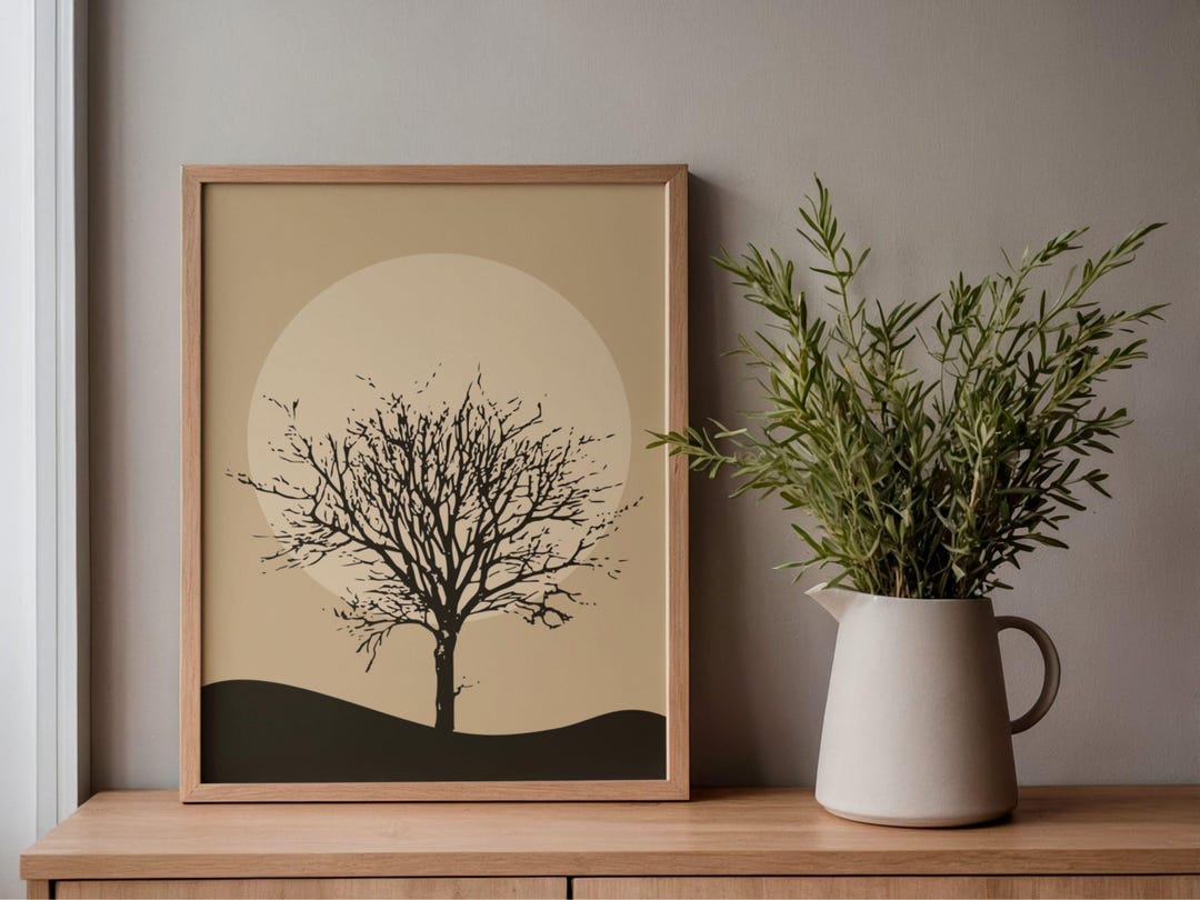 Mid Century Modern Mcm Wall Art Printable, Neutral Landscape Print ...
