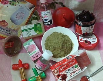 Authentic Moroccan Hammam Spa Gift Set, Traditional Beauty Basket (Savon Beldi, Kessa Glove)