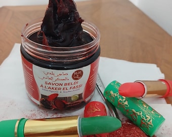 Moroccan Hammam Spa Set | Aker Fassi Black Soap, Poppy Powder, Color-Changing Lipsticks