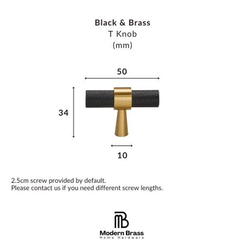 Matte black and brass two-tone cabinet pulls with sleek cylindrical bars and gold accents.