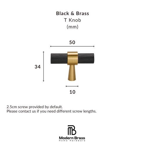 Solid Brass Knurled Cabinet Knobs and Pulls, Black Gold Modern Handles ...