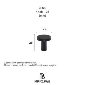 Matte black knurled hardware set featuring a tactile grip and bold contemporary design for kitchen cabinets.