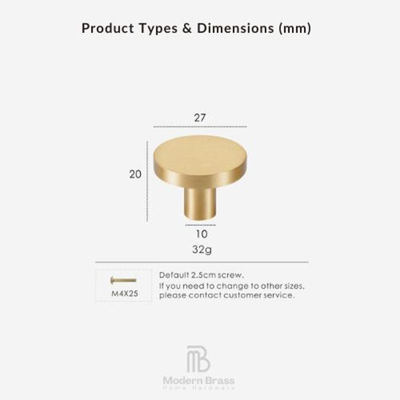 Close-up of solid brass gold drawer knobs showing a smooth satin finish and premium metal construction.