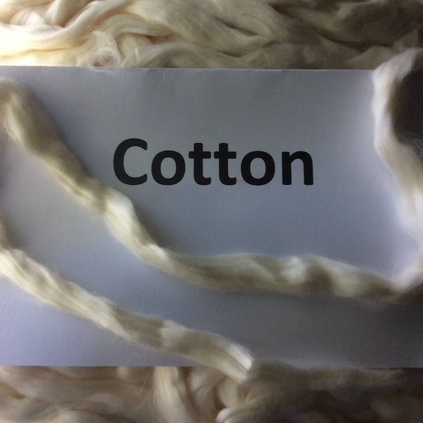 Cotton roving, natural cotton top - 100 grams plant based fiber, great vegan spinning fiber