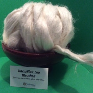 Linen Flax Roving. Bleached Linen Flax Top. Great for spinning or weaving