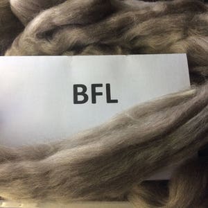 Bluefaced Leicester roving, BFL Top, 100 grams of natural fiber, great for spinning and felting, oatmeal (dark taupe) colored