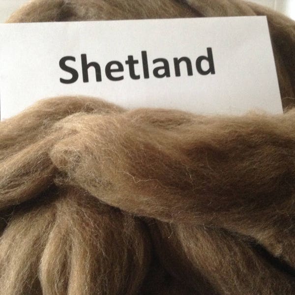 Shetland roving, Moorit (brown) Shetland Top from the United Kingdom, 100 grams of fiber, great for spinning and felting