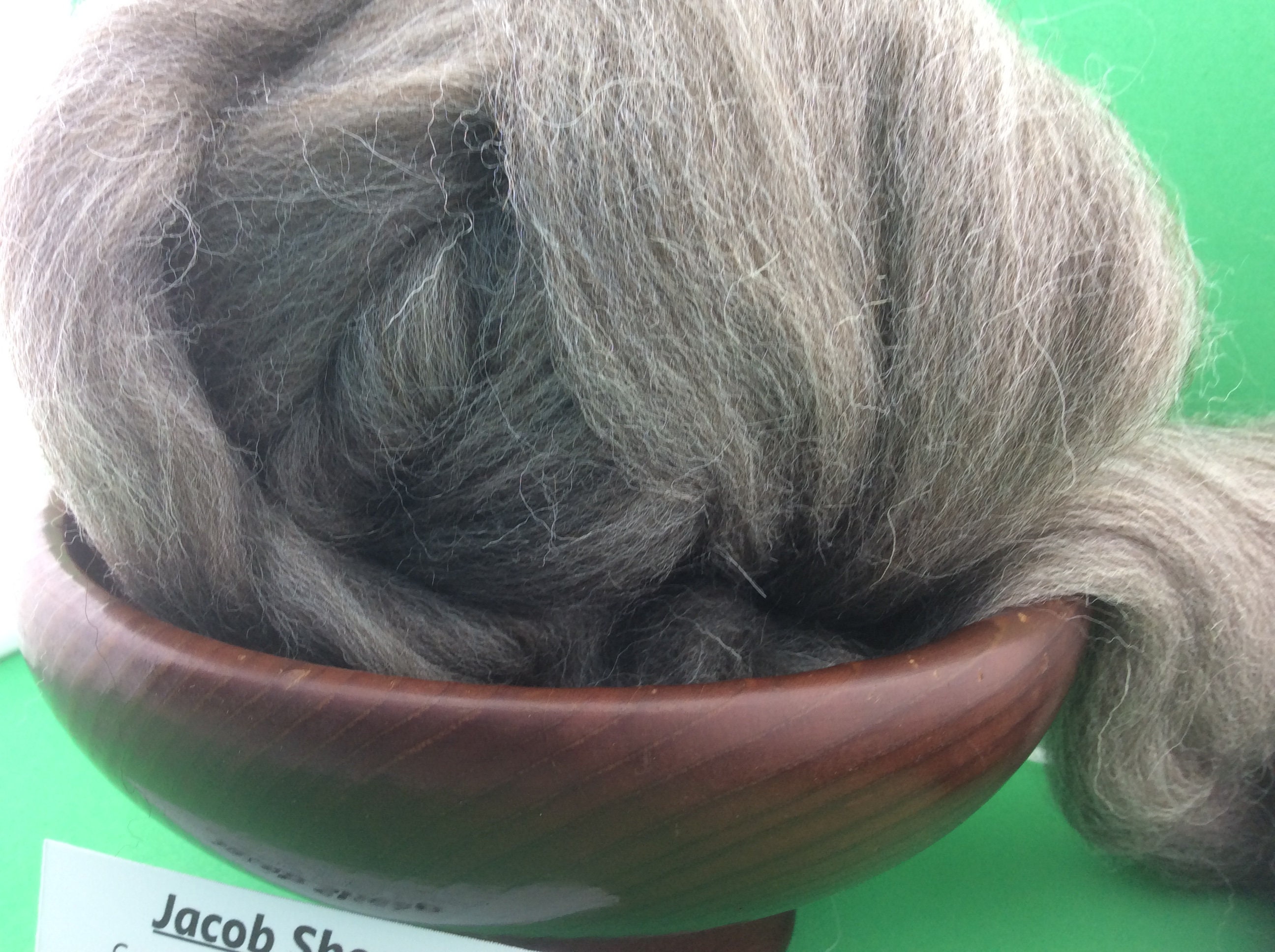 Jacob Fiber Jacob Roving, Grey Jacob Top, 100 Grams, Great for Spinning, Felting ...