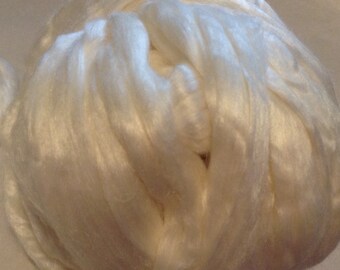 Eri Silk Roving, white, 100grams of silk top, great for spinning